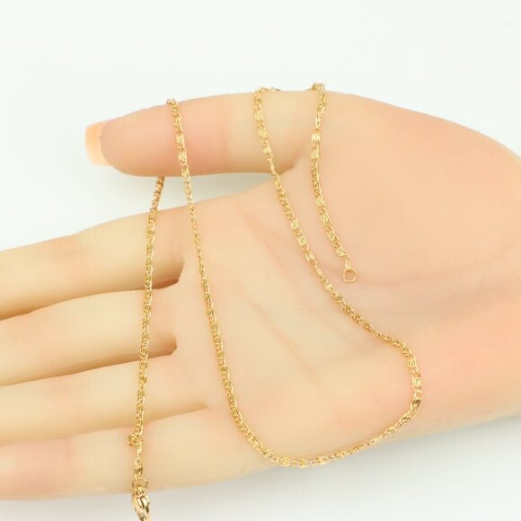 Elegant Rose Gold Plated Chain Necklace with Classic Pattern, XPNL0391 - Picture 2 of 11